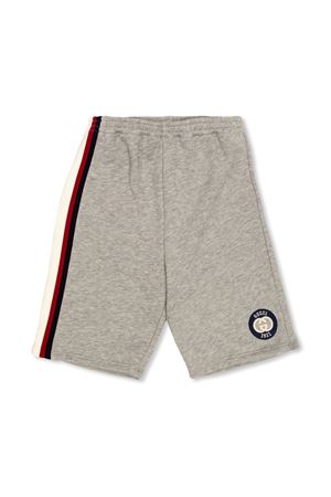 Shorts in jersey di cotone felpato grigio chiaro GUCCI KIDS | 805456XJGX51183